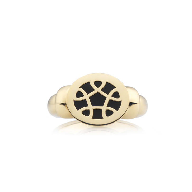Toujours Ajour Piccolo Ring 750 Gelbgold mit Onyx